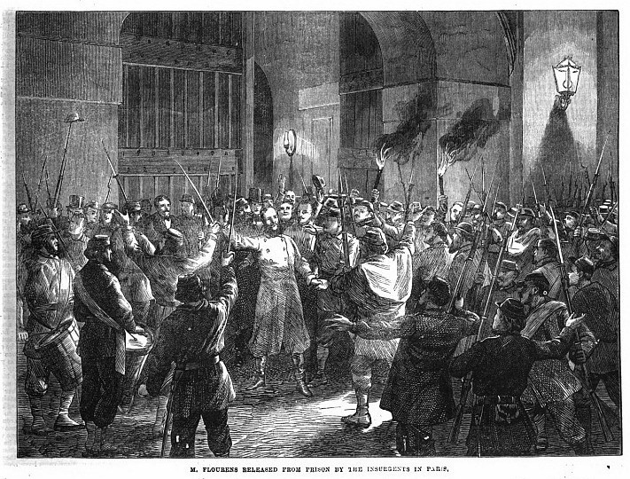 21 janvier 1871 - Sortie de Flourens de la prison Mazas (Illustrated  London News 25 février 1871)
