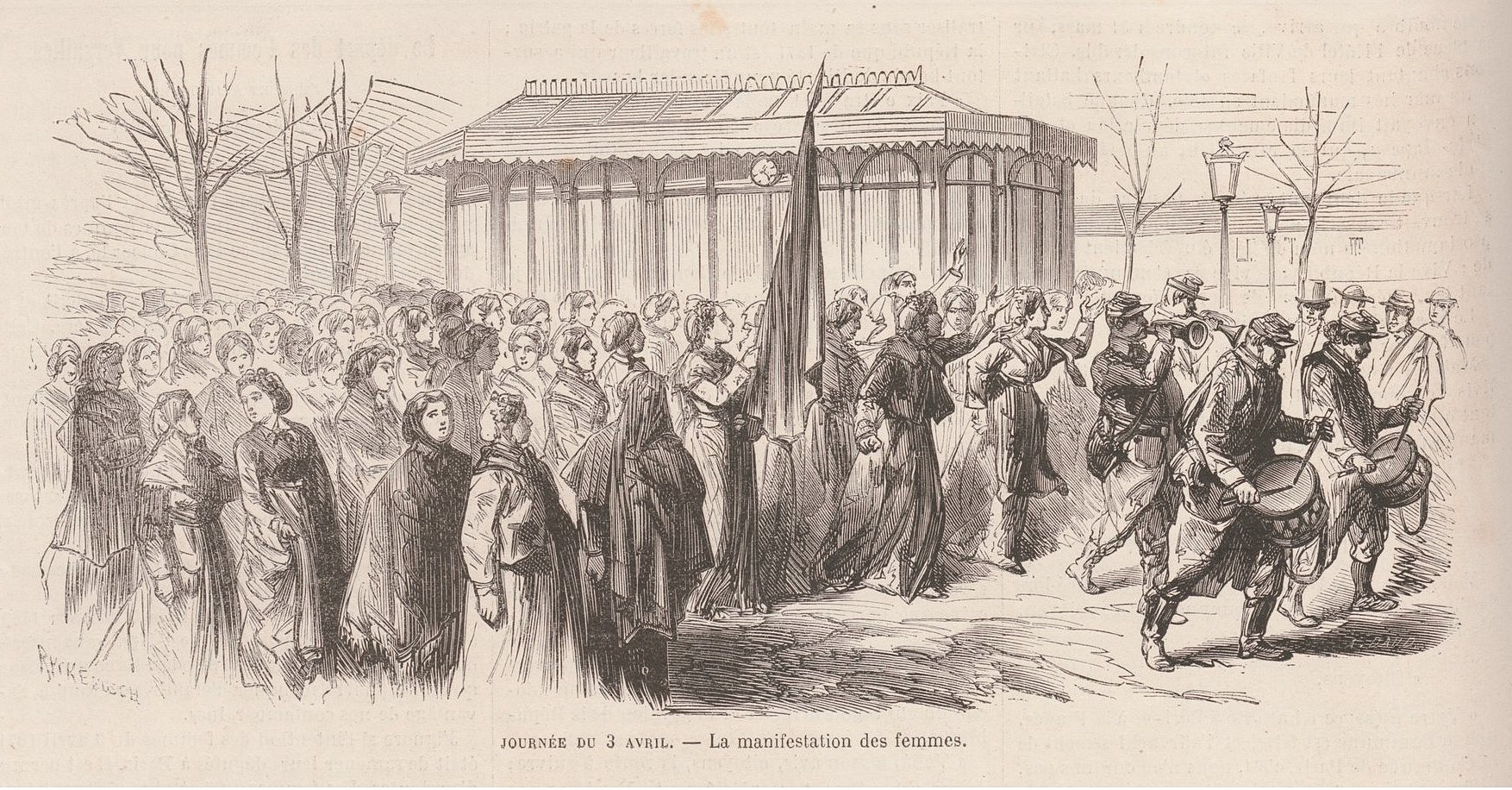 3 avril 1871 - Manifestation des femmes (Le Monde Illustré du 8 avril 1871)
