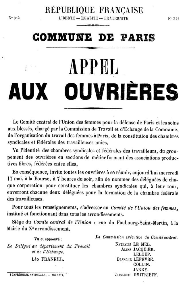 Affiche de la Commune N° 342 du 17 mai 1871