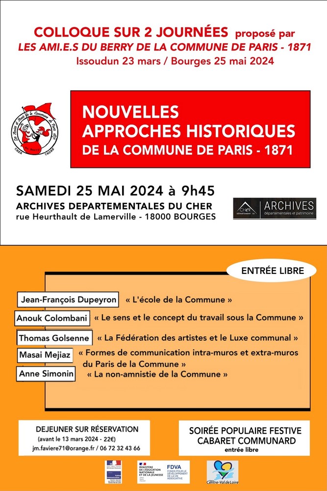 Bourges (18) - Colloque : Nouvelles approches historiques de la Commune ...