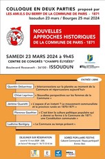 Affiche du colloque à Issoudin du 23 mars 2024