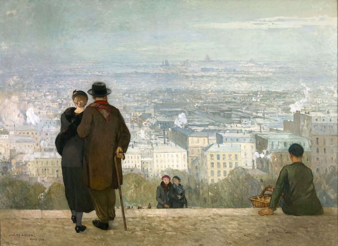 Jules Adler, Paris vu du Sacré-Cœur, 1936. (source : Musée des Beaux-Arts de Dôle)