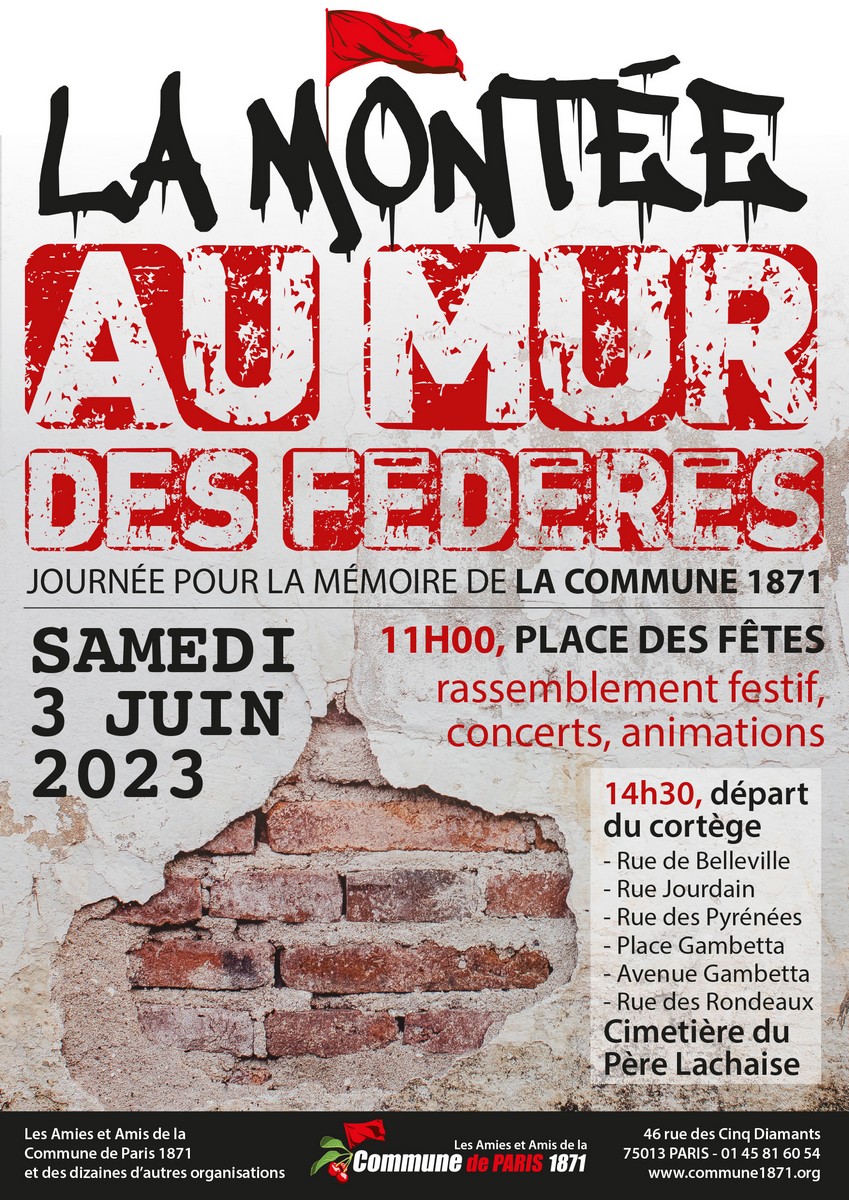 Affiche de la Montée au Mur des Fédérés le 3 juin 2023