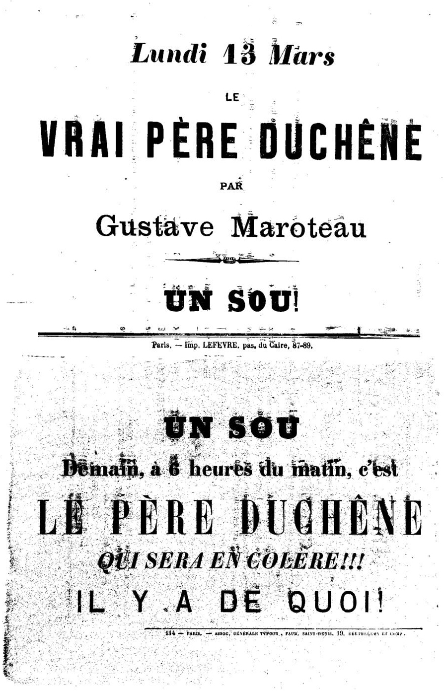 Affiche de presse du 13 mars 1871