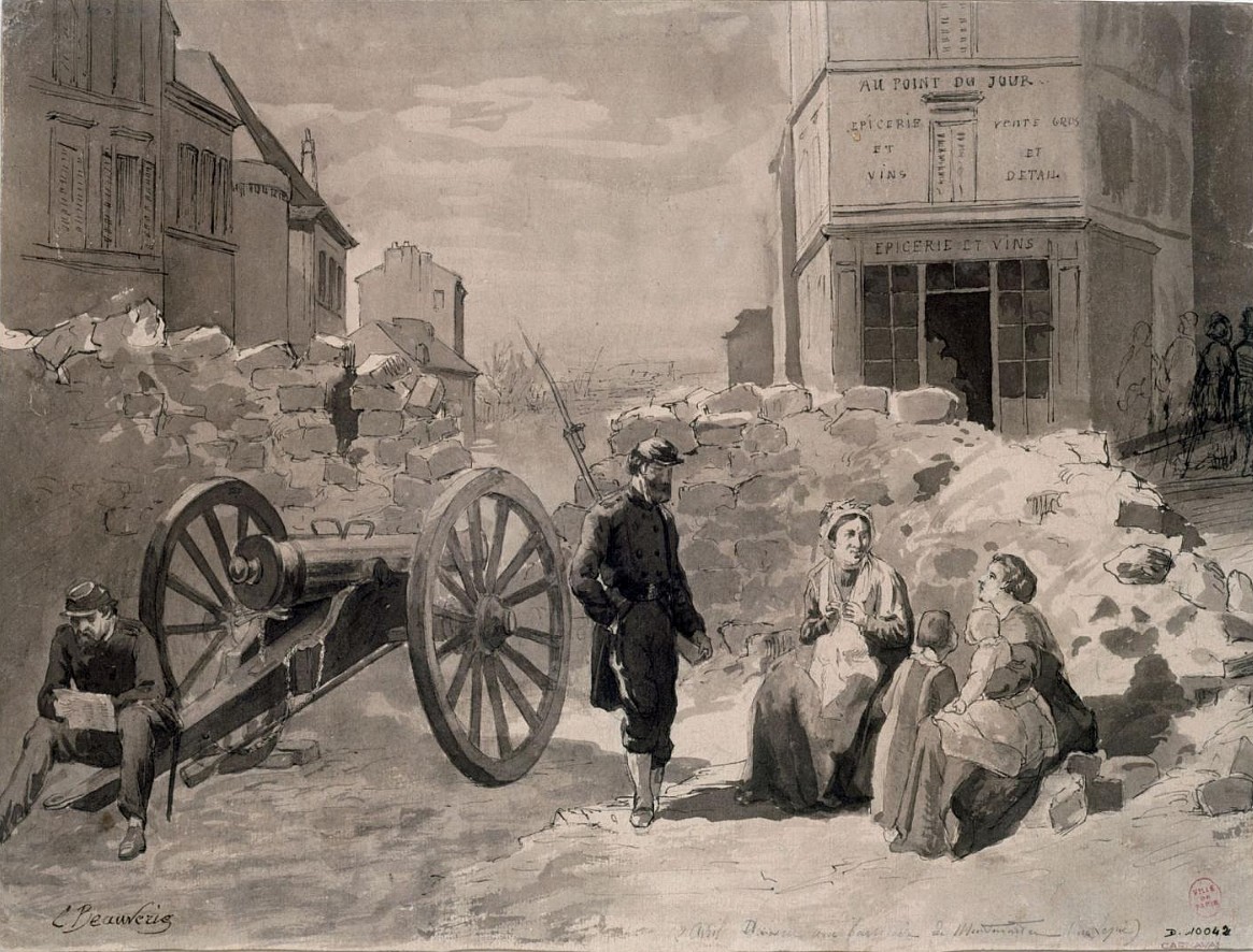 Barricade de Montmartre rue Lepic - Charles Beauverie (source : © Musée Carnavalet – Histoire de Paris)