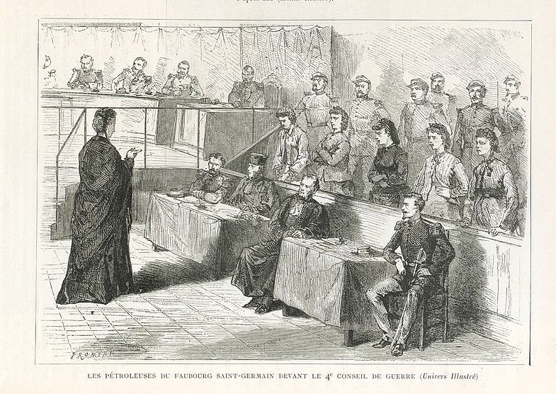 4ème Conseil de guerre - Jugement des pétroleuses (Univers Illustré du 16 septembre 1871 - Dayot : Invasion, Le siège, la Commune)