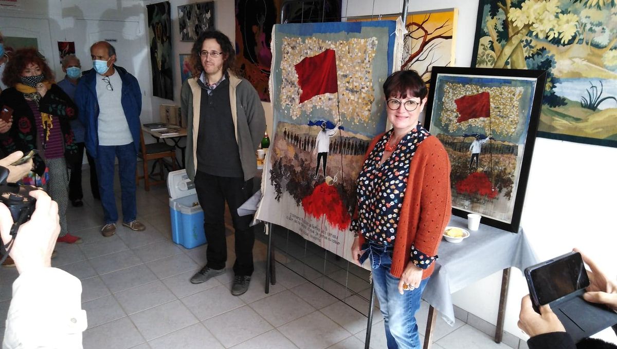 Creuse - La lissière Françoise Vernaudon et l’artiste David Czekmany ont présenté la tapisserie