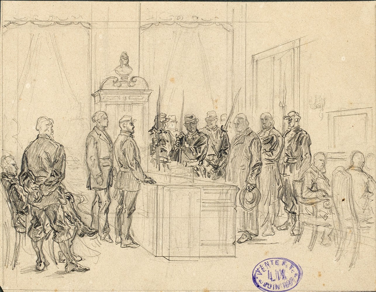 Épisode de la Commune : arrestation de Monseigneur Darboy par Raoul Rigault, avril 1871 -  Lix, Frédéric Théodore , Dessinateur (CC0 Paris Musées / Musée Carnavalet – Histoire de Paris)