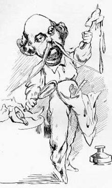 Caricature de Flaubert par Gill (source Les Amis de Flaubert – Année 1964 – Bulletin n° 25 – Page 41)