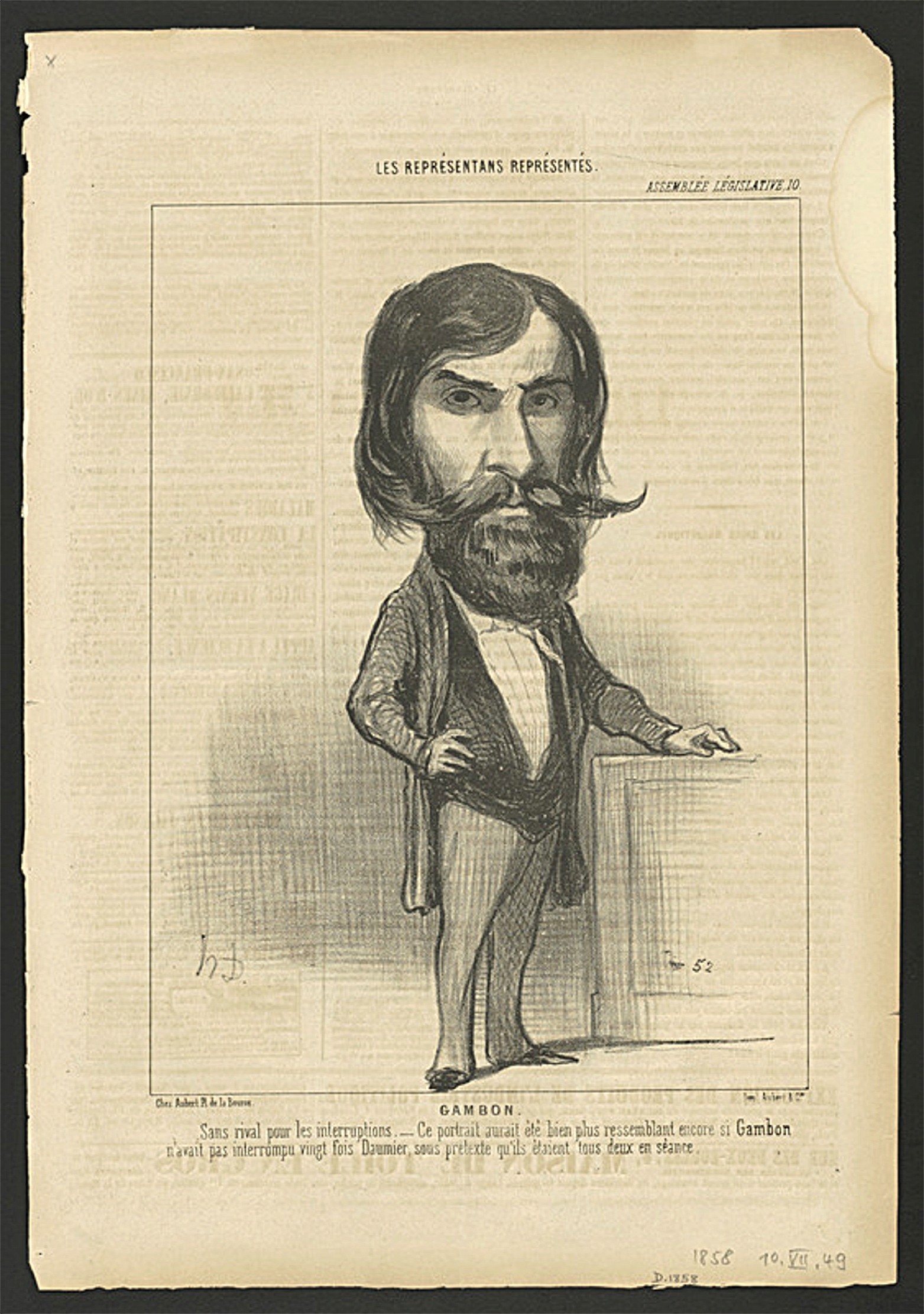 Charles Ferdinand Gambon (1820-1887) - Caricature de Daumier