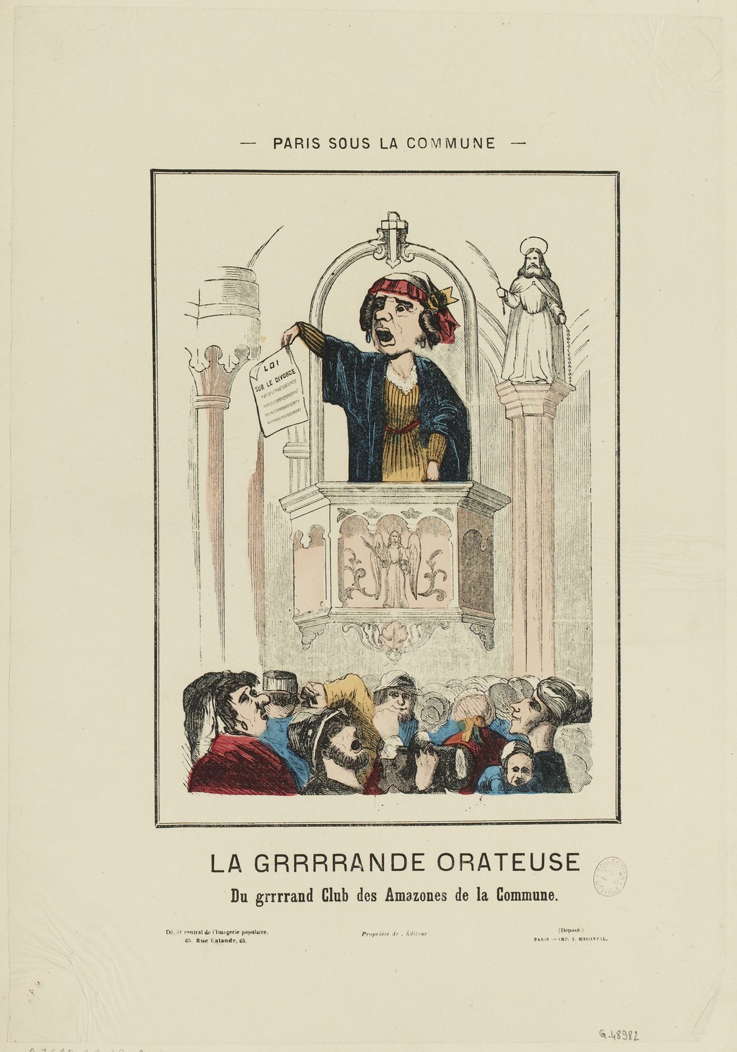 fig. 4 : « La Grrrrande orateuse du grrrrand Club des Amazones de la Commune », anonyme. (source : © Musée Carnavalet – Histoire de Paris)