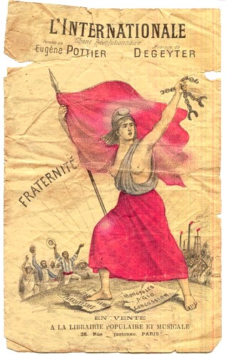 Couverture de la partition de l'Internationale de Pottier et Degeyter (vers 1890)