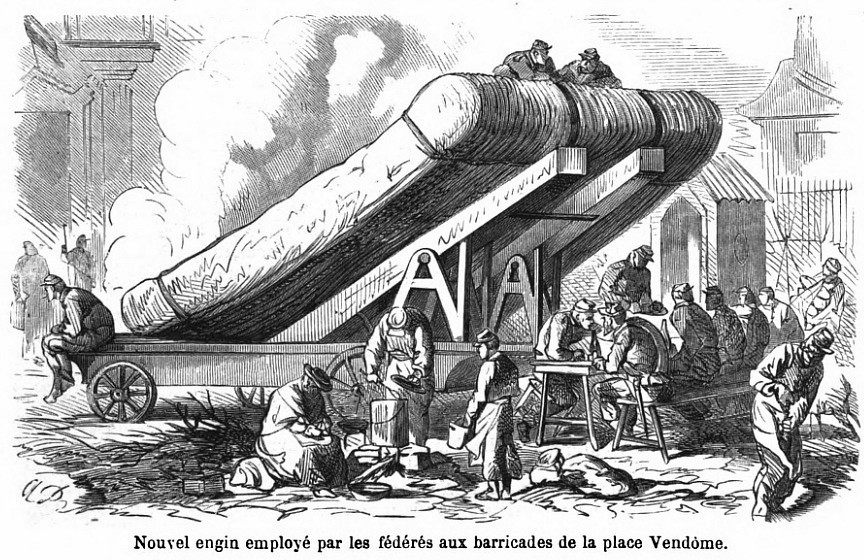 Engin sur les barricades de la place Vendôme (Source : L'Illustration du 13 mai 1871)