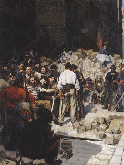 André Victor Édouard Devambez - La barricade ou l'Attente en 1871 - 1911, Huile sur toile (Versailles, château de Versailles © ADAGP / RMN / Gérard Blot)