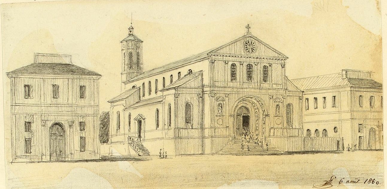 La Villette - église Saint-Jacques et Saint-Christophe - Dessin de Léon Leymonnerye 1860 (CC0 Paris Musées / Musée Carnavalet - Histoire de Paris)