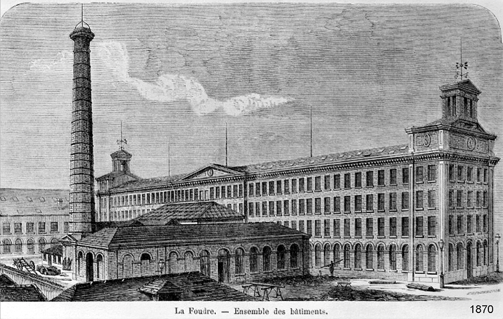 Construite entre 1845 et 1847, la filature de lin « la Foudre » à Petit-Quevilly en 1870