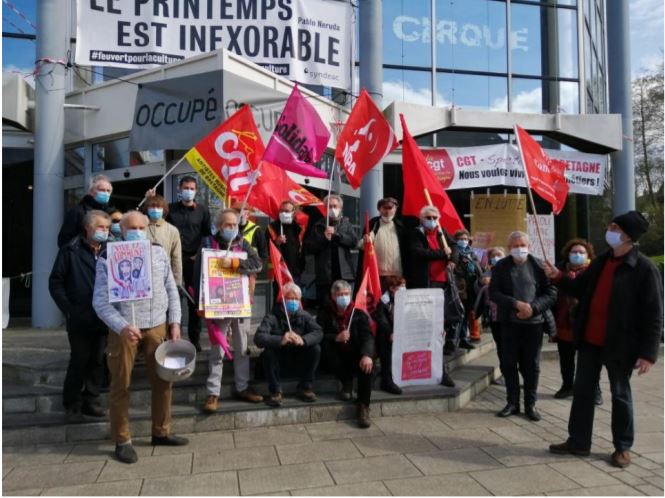 18 mars 2021 - Lannion « Le Carré Magique » occupée par les intermittents du spectacle