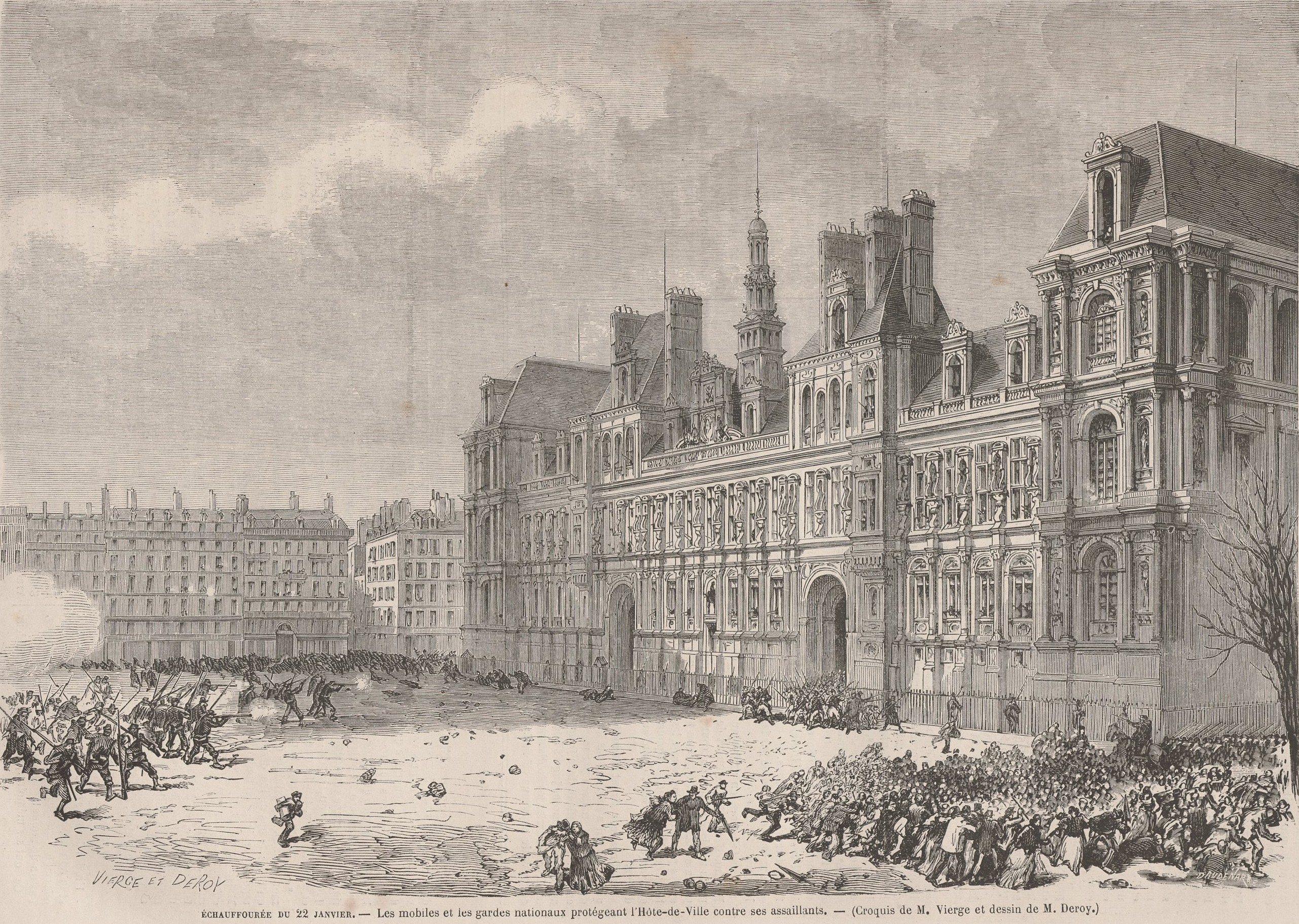 Proclamation de la République, le 4 septembre 1870, sur la place de l'Hôtel de Ville de Paris (source : L'Univers Illustré du 10 septembre 1870)
