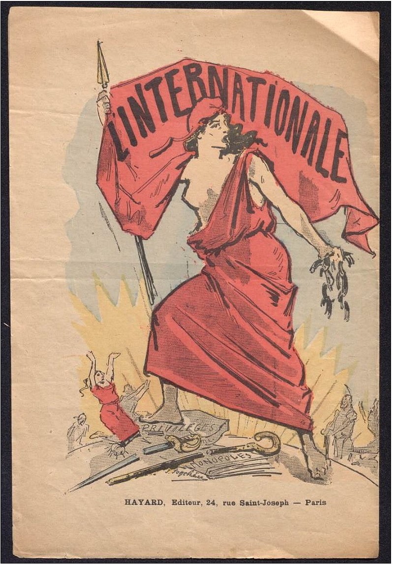 Couverture de la Partition L’internationale Paroles d’Eugène Pottier. Musique de Pierre Degeyter. Collection P. Fonteneau