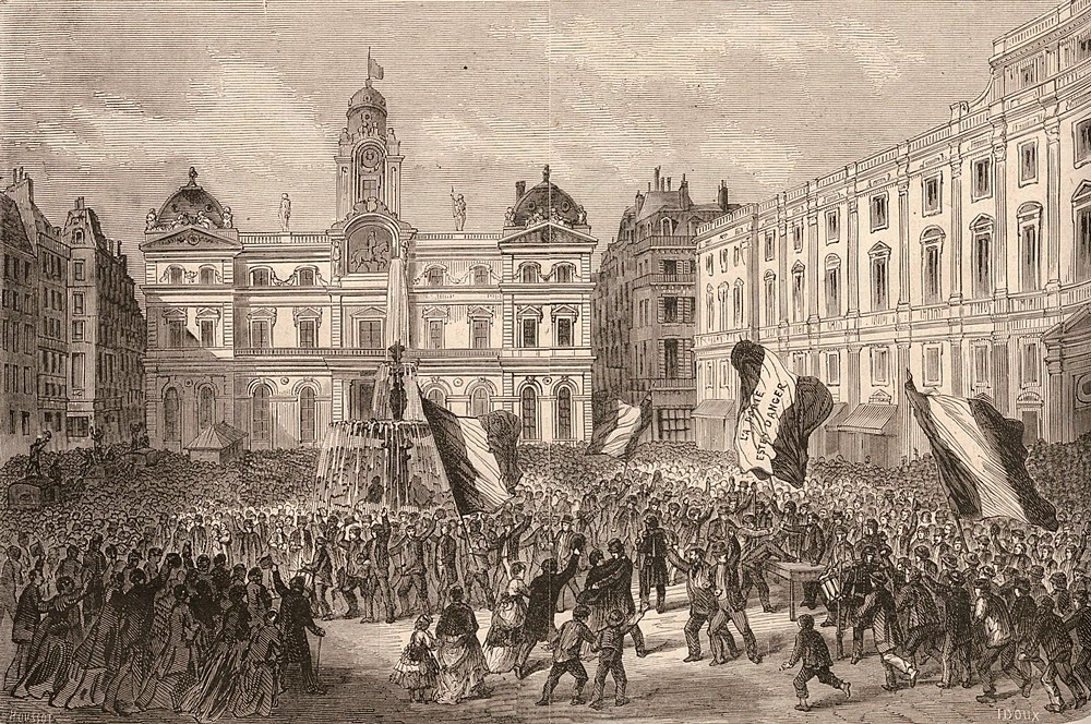 Lyon le 4 septembre 1870 -  La prise de l'Hôtel de ville (le Monde Illustré du 1er octobre 1870)
