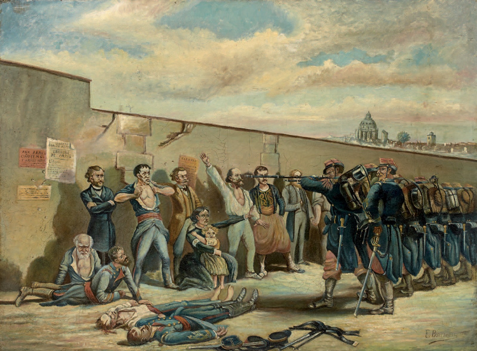 Peloton d'exécution, le Mur des Fédérés, 28 mai 1871. Huile sur toile de E. Bousseau Peloton d'exécution, le Mur des Fédérés, 28 mai 1871. Huile sur toile de E. Bousseau