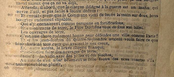 Article sur deux barricadiers, le Père Duchêne du 3 prairial an 79 (22 mai 1871)