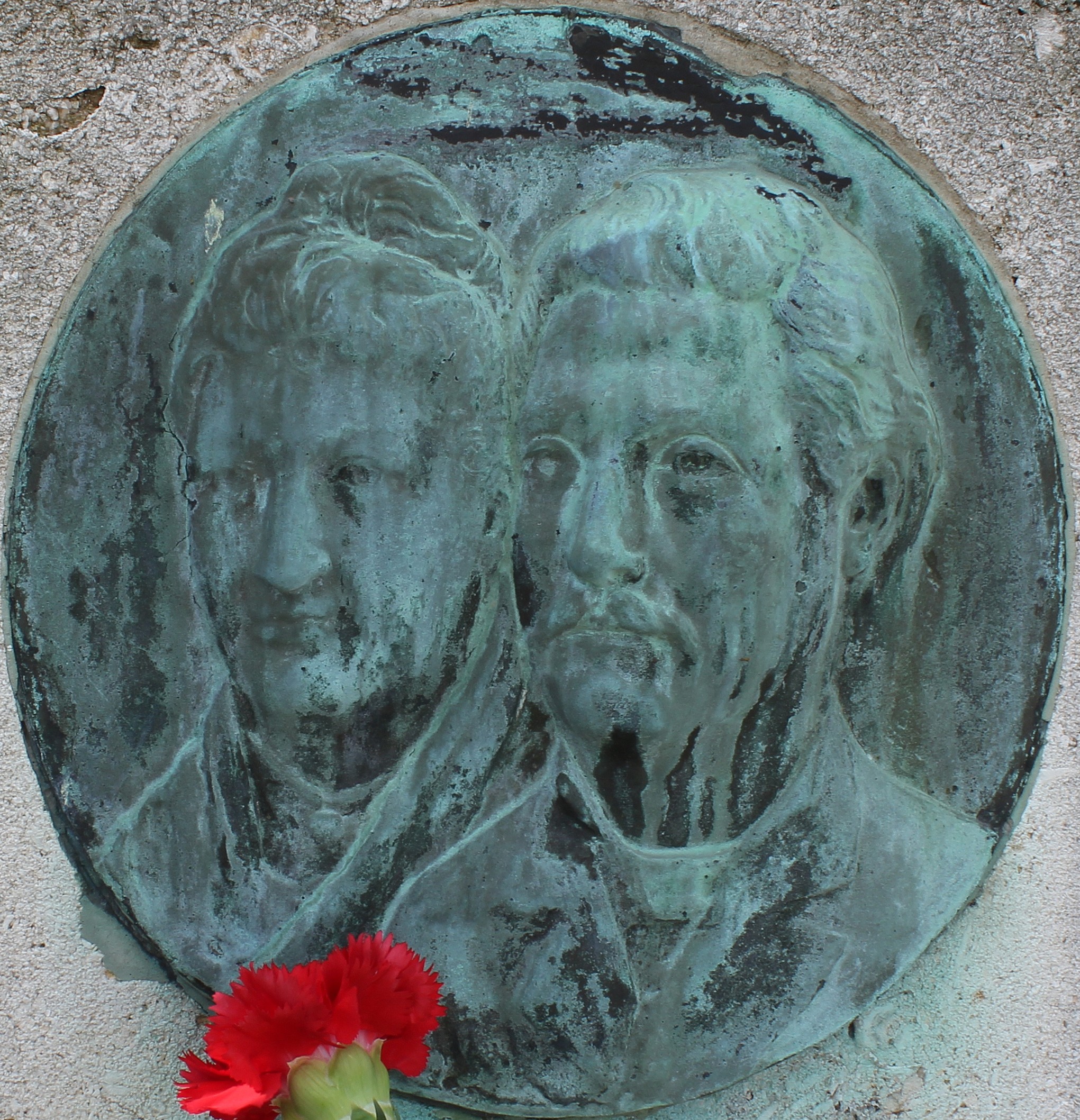 Henri Mortier (1843-1894) - Tombe au Père Lachaise avec inscription : Henri Mortier, membre de la Commune, 1843-1894 Caroline Mortier, 1845-1898