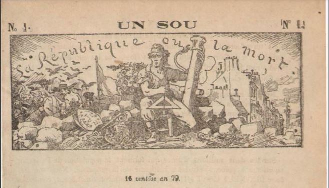 Le Père Duchêne n°1 – 16 ventôse an 79 – 7 mars 1871 (source : La presse communarde - archivesautonomies.org)