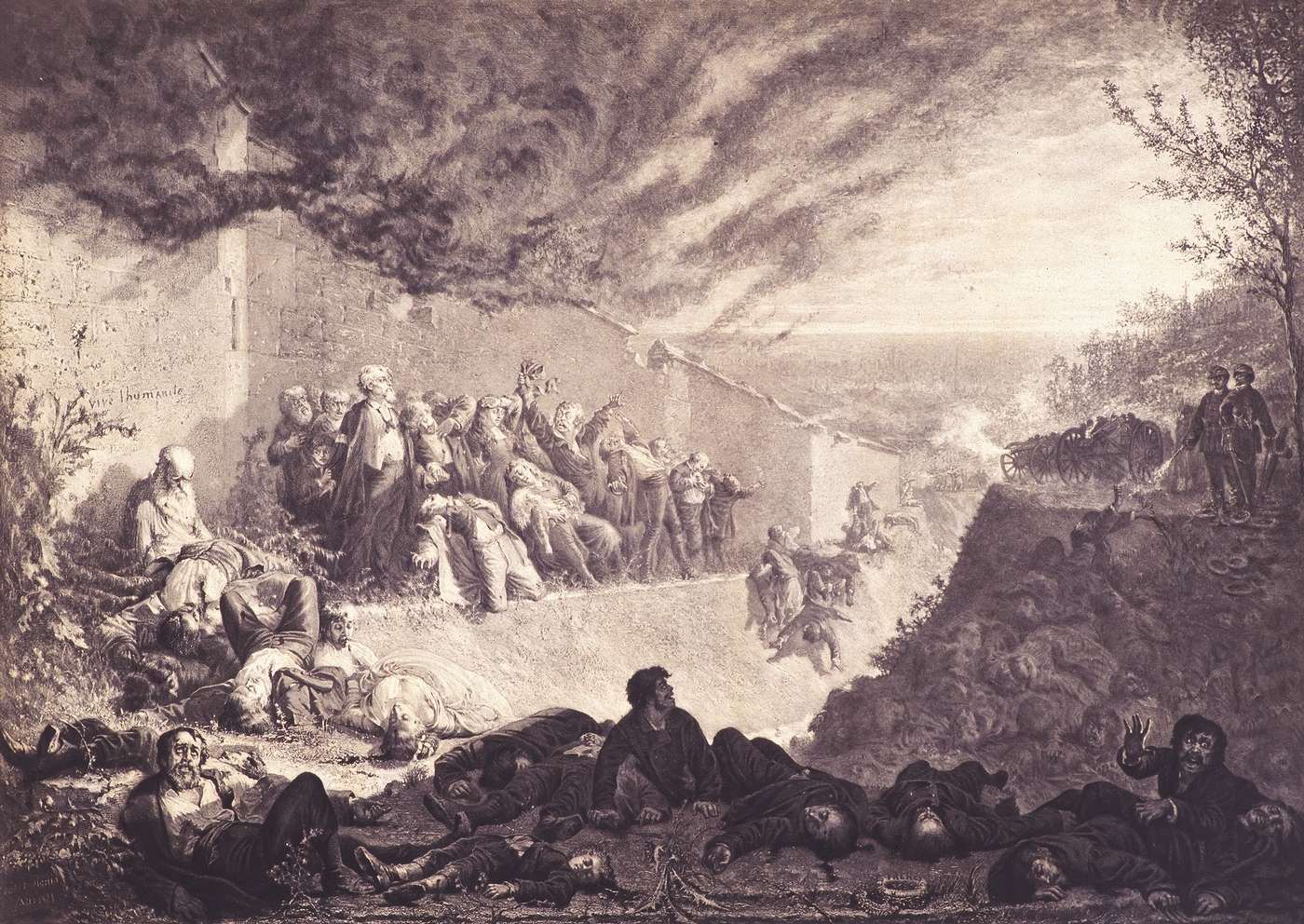 Ernest Pichio - Le Triomphe de l'ordre (gravure d'après le tableau de 1875)