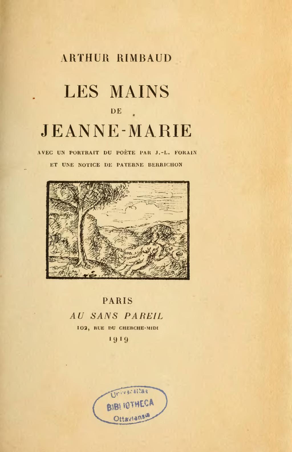 Rimbaud - Les Mains de Jeanne-Marie, 1919, éd. Berrichon.djvu Rimbaud - Les Mains de Jeanne-Marie, 1919, éd. Berrichon.djvu