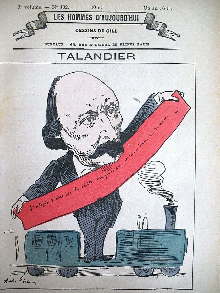 Alfred Talandier (1822-1890) modéré pendant la Commune de Limoges, caricaturé par Gill (1876)