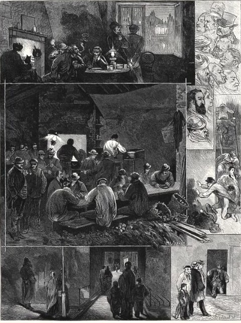 The communist refugees cooperative kitchen à Newman Passage - The Graphic, février1872