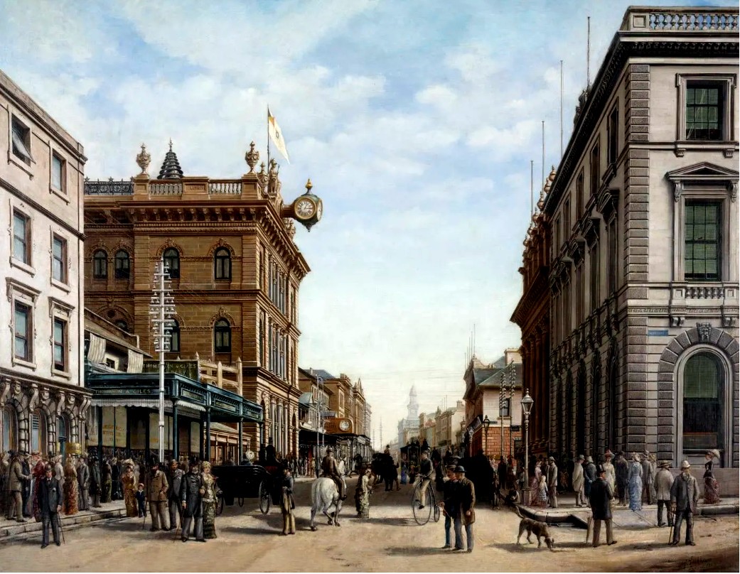 Alfred Tischbauer, George Street, Sydney, 1883 (source : State Library of New South Wales, Sydney)