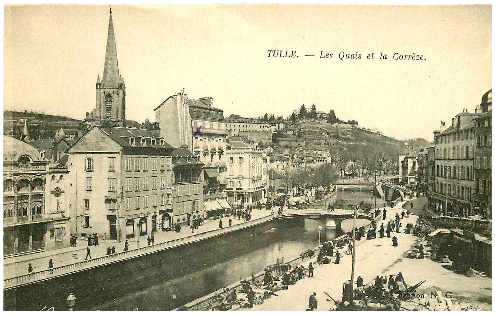 Tulle quai de la Correze - Theatre municipal (Carte postale ancienne)