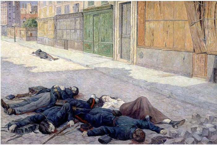 UNE RUE À PARIS EN MAI 1871 OU LA COMMUNE.  LUCE Maximilien (1858 - 1941) - (© Photo RMN-Grand Palais - H. Lewandowski)