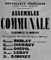 Affiche Assemblée communale - Élections du 26 mars 1871 avec Courbet