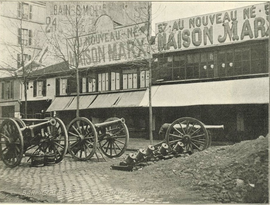 Barricade de la rue des Batignoles - Spécimen de barricade avec canons et mortiers 