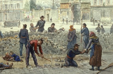 Barricade sous la Commune, place Blanche. Arnaud-Durbec, Jean-Baptiste-François. Paris Musées / Musée Carnavalet CC0