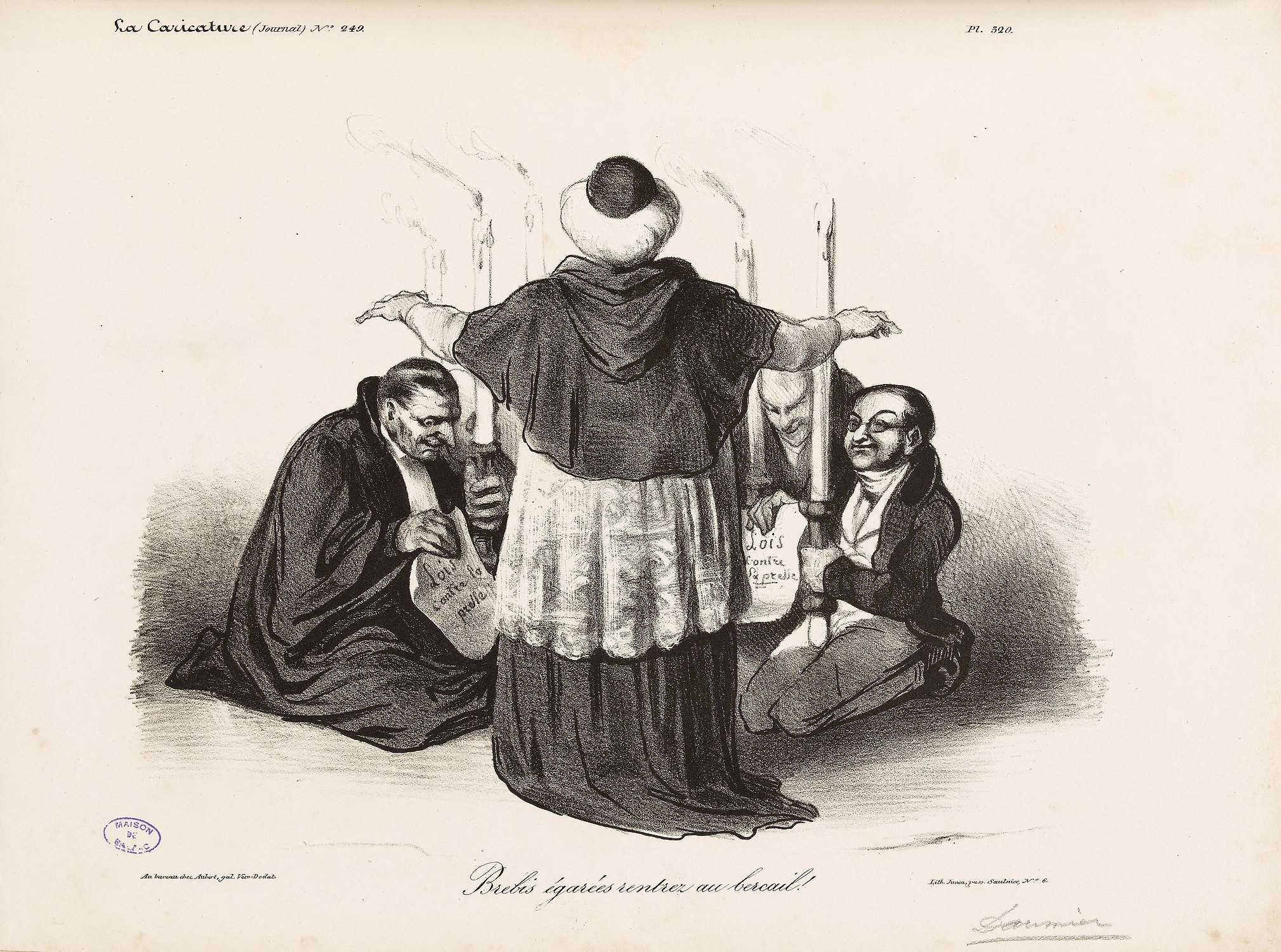 Brebis égarées rentrez au bercail ! - Caricature de Honoré Daumier, 1835 (CC0 Paris Musées / Maison de Balzac)