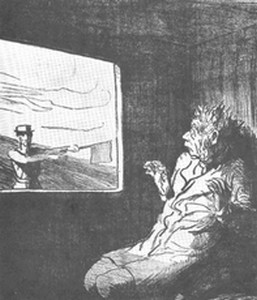 Dessin de Daumier 1871 – La peur du Rouge