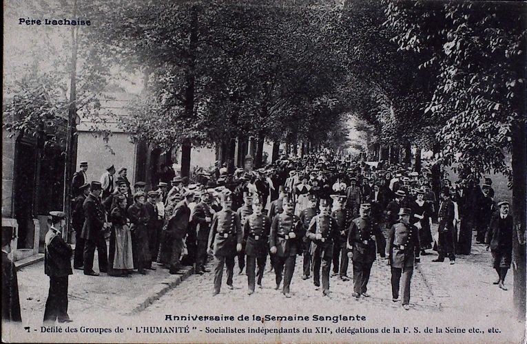 Manifestation au Mur des Fédérés avant 1905 (source : Fondation Jean Jaurès - https://www.jean-jaures.org/)