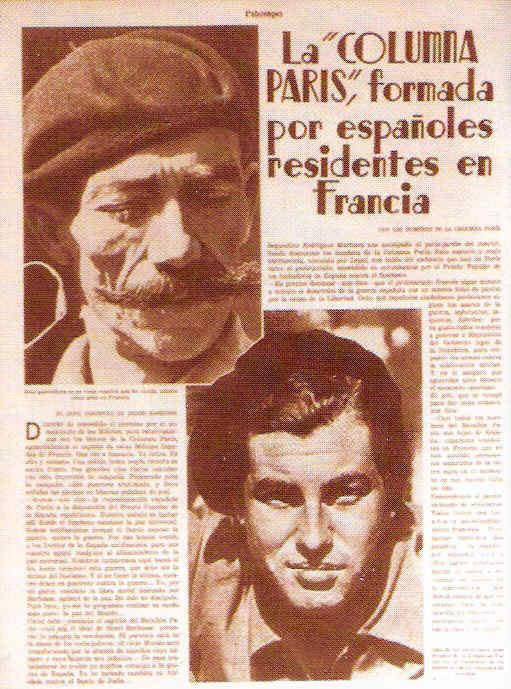 Reportage d’Emilio Fornet sur la brigade Commune de Paris dans le magazine Estampa du 10 octobre 1936.