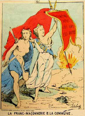  La franc-maçonnerie & la Comune par Hector Moloch, extrait de la première de couverture de Commune de Paris - mars-mai 1871: La Franc-Maçonnerie déchirée d'André Combes (2016) 