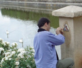 L’artiste Jérôme Gulon en pleine action