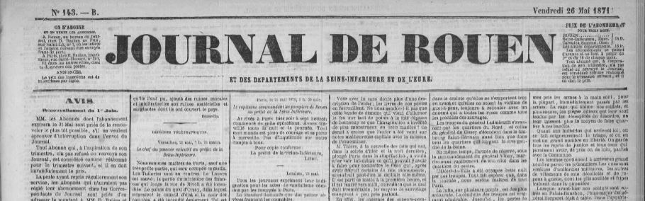 « Journal de Rouen » du 26 mai 1871