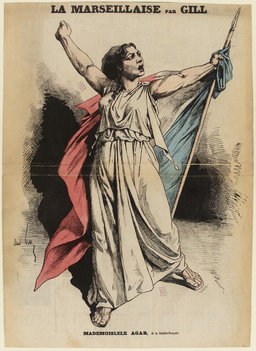 La Marseillaise par Gill - Mademoiselle Agar, de la Comédie-Française.  (Gill, André , Dessinateur-lithographe) (Musée Carnavalet - Histoire de Paris)