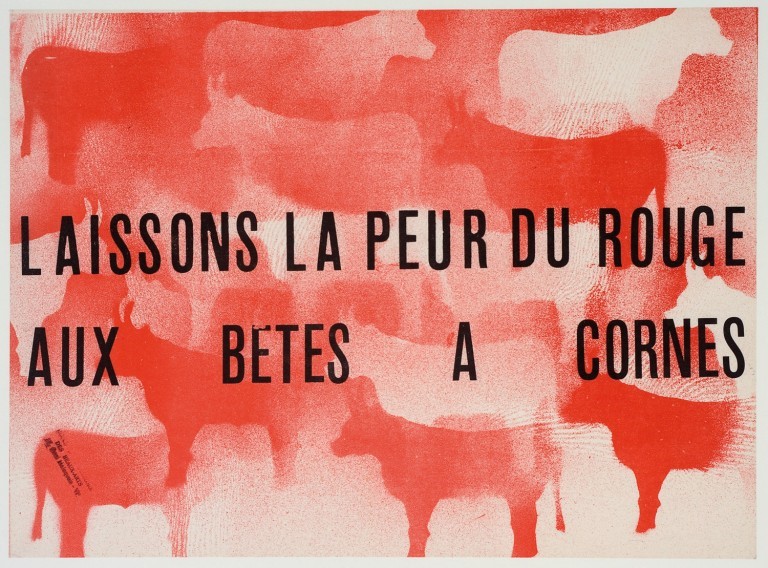 Affiche de mai 1968 – Laissons la peur du Rouge aux bêtes à corne