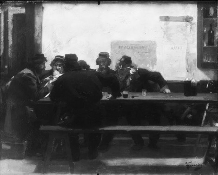 Lecture du Père Duchêne, 1871 - Tableau de André Devambez, 1913