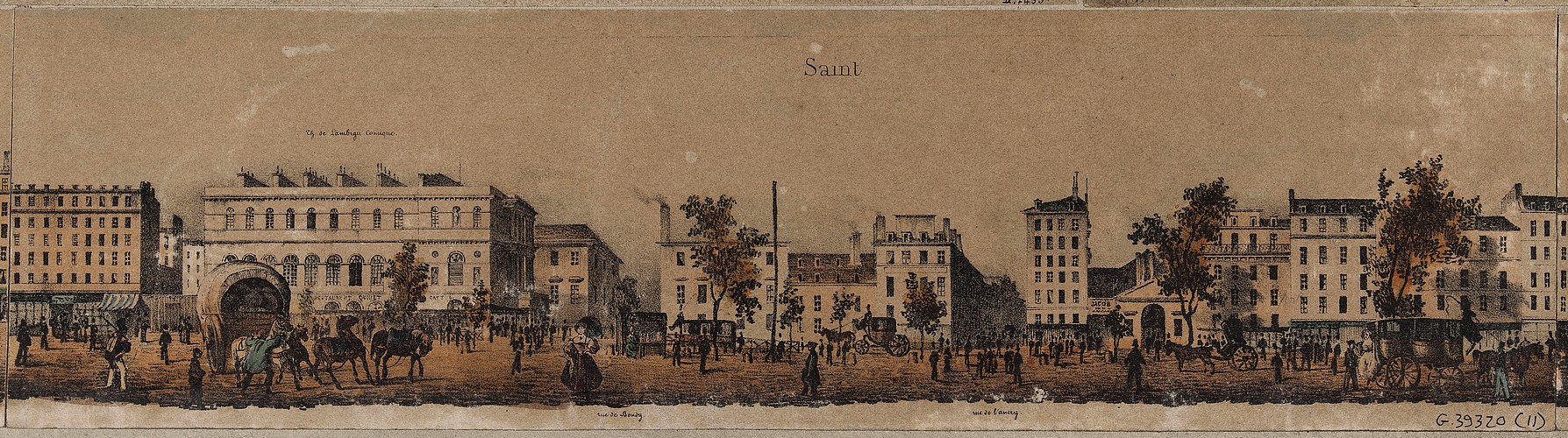 Les grands boulevard en frise : boulevard Saint-Martin  Chaperon - Philippe-Marie, Graveur - Entre 1847 et 1848 (Musée Carnavalet - Histoire de Paris)
