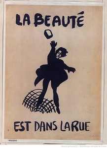 Affiche sérigraphiée, Paris les Beaux-Arts, Mai 68